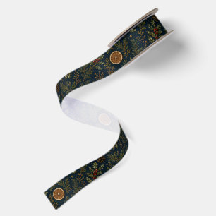 Mondbeschienenes Yule-Winter-Botanik-Satinband Satinband
