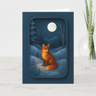 Mondbeschlichener Fuchs im Schneewald Karte