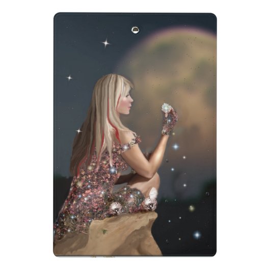 Mondblume Mini Klemmbrett (Rückseite)