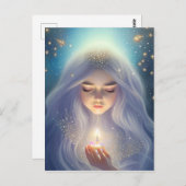 Mondblume mit Kerze Postkarte (Vorne/Hinten)