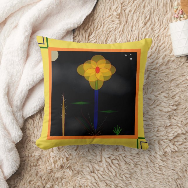 "Mondblume, Mondblume" 16' x 16" Drehkissen Kissen (Decke)