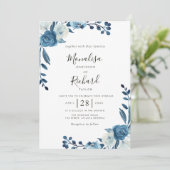 Mondblumen Hochzeitseinladung Einladung (Stehend Vorderseite)