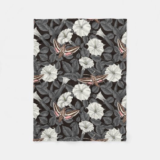 Mondblumen und Sphinx 2 Fleecedecke (Vorderseite)