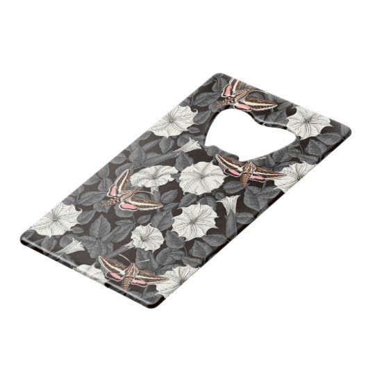 Mondblumen und Sphinx 2 Geldbeutel Flaschenöffner (Vorderseite Schrägansicht)