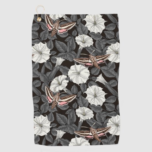 Mondblumen und Sphinx 2 Golfhandtuch (Vorderseite)