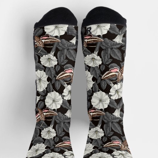 Mondblumen und Sphinx 2 Socken (Oben)