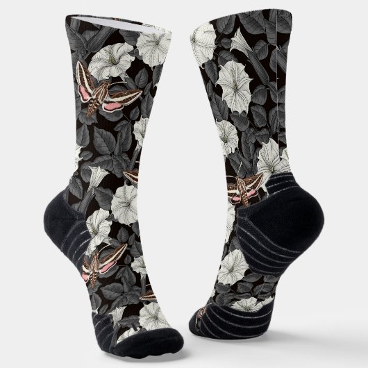 Mondblumen und Sphinx 2 Socken (Gewinkelt)