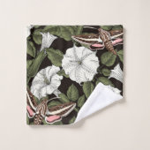 Mondblumen und Sphinxmotten Badhandtuch Set (Waschlappen)