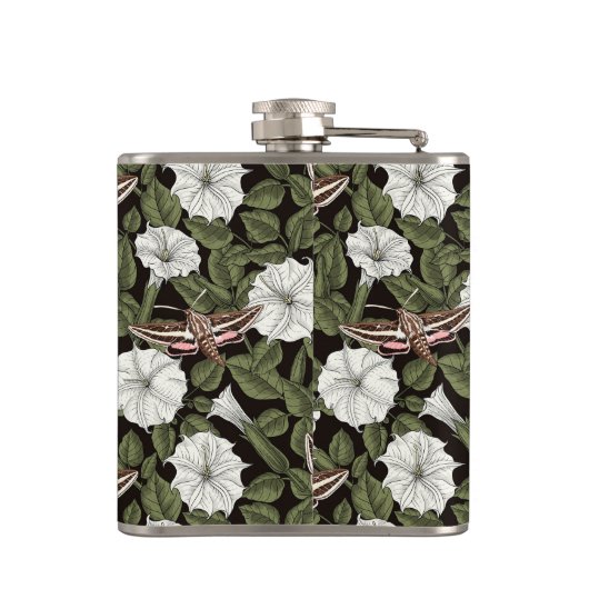 Mondblumen und Sphinxmotten Flachmann (Rückseite)