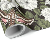 Mondblumen und Sphinxmotten Geschenkpapier (Rolleneckpunkt)