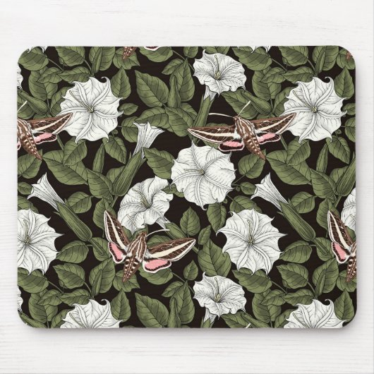 Mondblumen und Sphinxmotten Mousepad (Vorne)