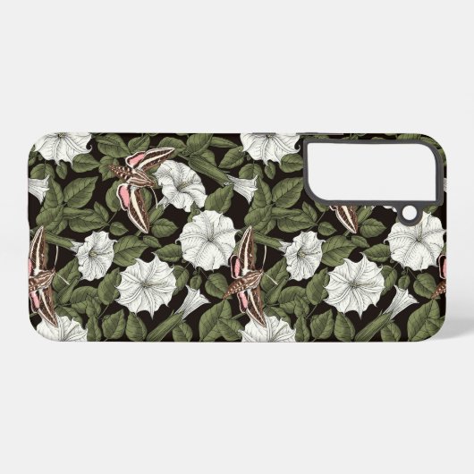 Mondblumen und Sphinxmotten Samsung Galaxy Hülle (Rückseite (Horizontal))