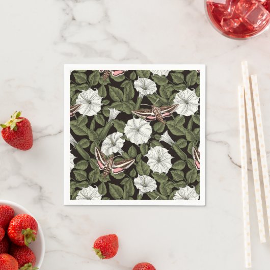 Mondblumen und Sphinxmotten Serviette (Beispiel)