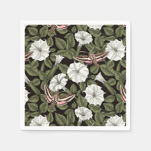 Mondblumen und Sphinxmotten Serviette (Vorderseite)