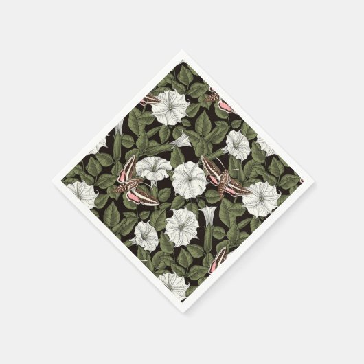 Mondblumen und Sphinxmotten Serviette (Ecke)