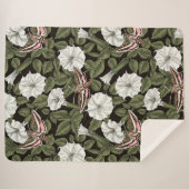 Mondblumen und Sphinxmotten Sherpadecke (Vorderseite (Horizontal))