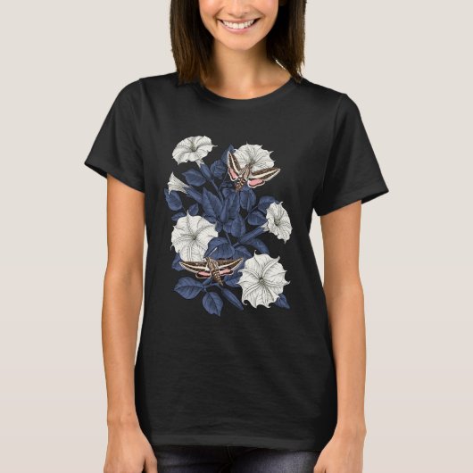 Mondblumen und Sphinxmotten T - Shirt (Vorderseite)