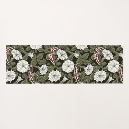 Mondblumen und Sphinxmotten Yogamatte (Rückseite (Horizontal))