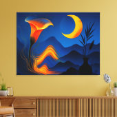 Mondblüte der Wandlung - Stille Kunst Leinwanddruck (Insitu (Wohnzimmer))