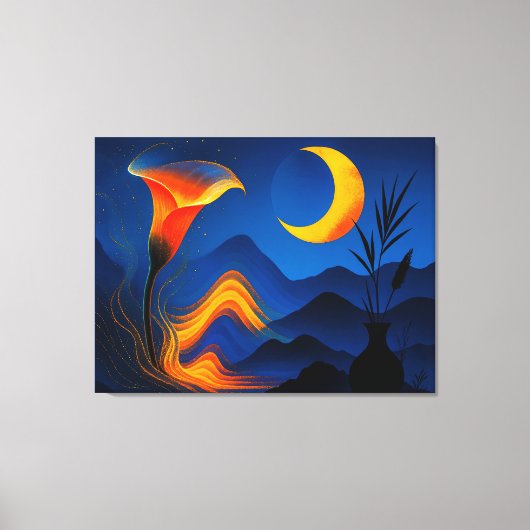 Mondblüte der Wandlung - Stille Kunst Leinwanddruck (Vorderseite)