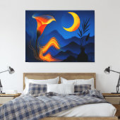 Mondblüte der Wandlung - Stille Kunst Leinwanddruck (Insitu (Schlafzimmer))