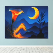 Mondblüte der Wandlung - Stille Kunst Leinwanddruck (Insitu (Holzboden))