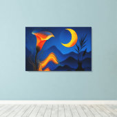 Mondblüte der Wandlung - Stille Kunst Leinwanddruck (Insitu (Holzboden))