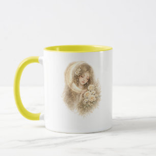 Mondblüten-Blumen-Mädchen-Tasse Tasse