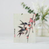 Mondblüten, Schwalben und Pfirsichblüten Postkarte (Stehend Vorderseite)