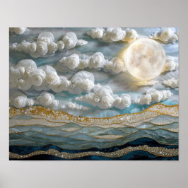 Mondblüten: Texturierte Eleganz Poster