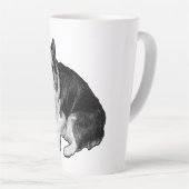 Monddot Corgi Sips Milchtasse (Rechte Ecke)