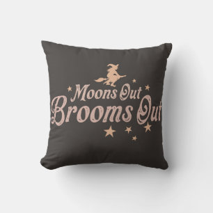 Monde aus grauem Halloween Kissen