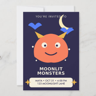 Monde Monsters Kinder Halloween-Geburtstags-Einlad Einladung
