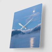 Mondeinstellung | Seabeck, Washington Quadratische Wanduhr (Winkel)