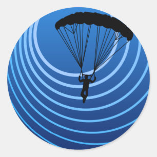 Mondenschein Skydiver Runder Aufkleber