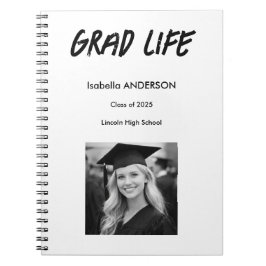 Mondern Black and White Graduation  Notizblock