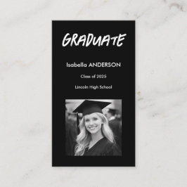 Mondern Black and White Graduation  Visitenkarte