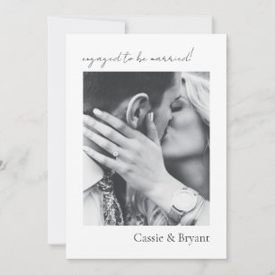 Mondern Script Elegant Minimal Wedding Verlobung Ankündigung