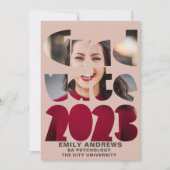 Mondern Simple Abschluss Foto Rose Gold Einladung (Vorderseite)