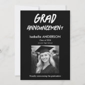 MondernBlack and White Graduation Announcement Einladung (Vorderseite)