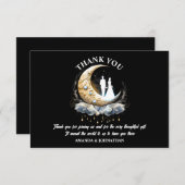 Mondfeiertag Silhouette Dankeskarte (Vorne/Hinten)