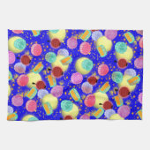 Mondfest Herbst Mondkuchen blau Geschirrtuch (Horizontal)