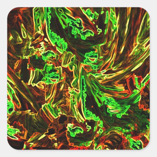 Mondfeuer Quadratischer Aufkleber (Vorderseite)