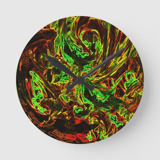 Mondfeuer Runde Wanduhr (Vorderseite)