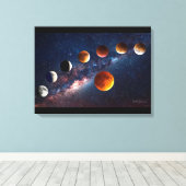 Mondfinsternis 24x18 Wrapped Canvas Leinwanddruck (Insitu (Holzboden))