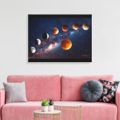 Mondfinsternis 24x18 Wrapped Canvas Leinwanddruck (Insitu (Wohnzimmer))