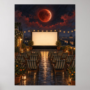 Mondfinsternis-Dachkino-Poster 12x16 Poster