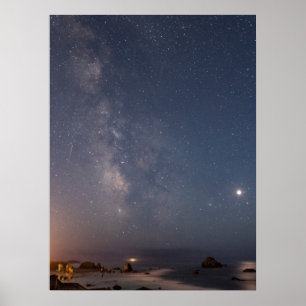 Mondfinsternis & Milchstraße   Bandon Beach Oregon Poster