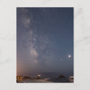 Mondfinsternis & Milchstraße Bandon Beach Oregon Postkarte