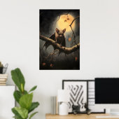 Mondfledermaus-Kunstposter, dunkles Cottagecore Poster (Heimbüro)